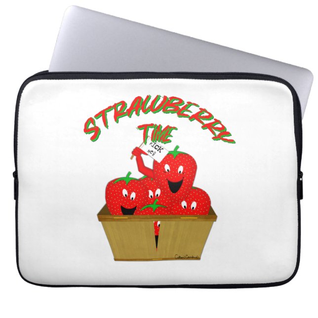 Housse Pour Ordinateur Portable Temps de la fraise ! (Devant)