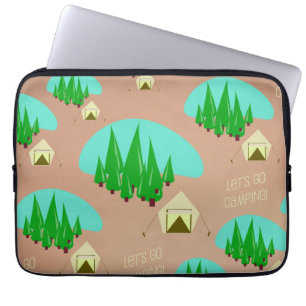 Housse Pour Ordinateur Portable Temps Pour Camping Motif De Style Rétro