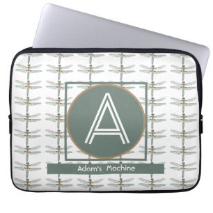HOUSSE POUR ORDINATEUR PORTABLE TENDANCE BLANCHE PERSONNALISÉE DRAGONFLY