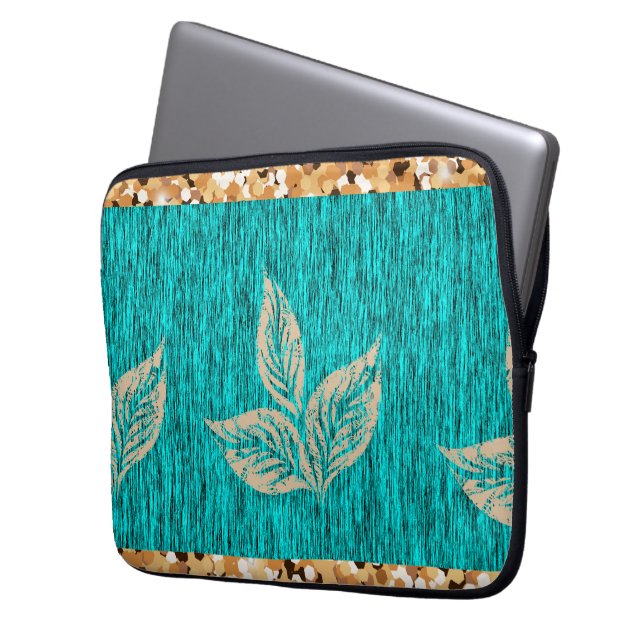 Housse Pour Ordinateur Portable Ténèbres Tendance Turquoise (devant gauche)