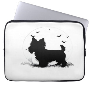 Housse Pour Ordinateur Portable Terrier du Yorkshire Chien � Silhouette de la Lune