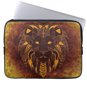 Housse Pour Ordinateur Portable Tête de lion rustique