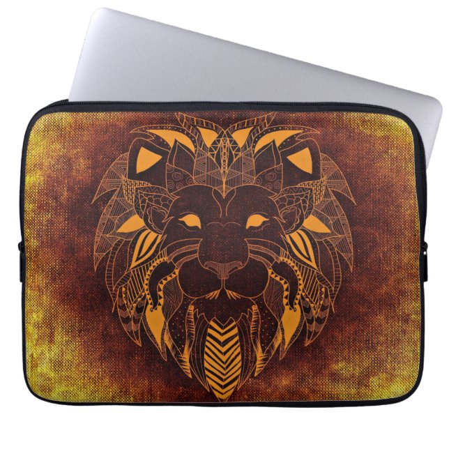 Housse Pour Ordinateur Portable Tête de lion rustique (Devant)
