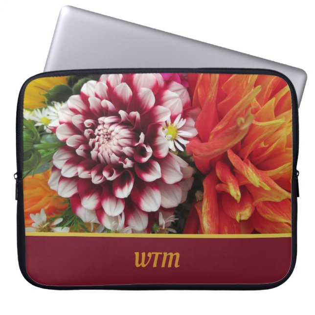 Housse Pour Ordinateur Portable Tête d'ordinateur portable Dahlia personnalisée en (Devant)