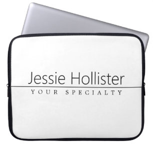 Housse Pour Ordinateur Portable Texte noir classique simple sur blanc