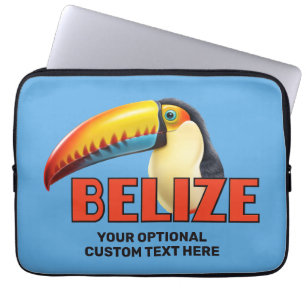 Housse Pour Ordinateur Portable Texte personnalisé BELIZE Toucan
