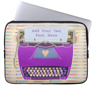 Housse Pour Ordinateur Portable Texte personnalisé moderne mignon de machine à