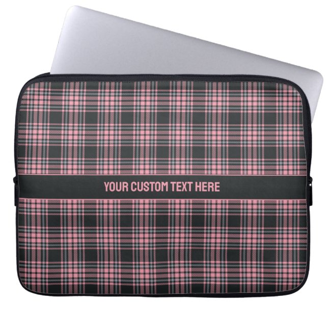 Housse Pour Ordinateur Portable Texte personnalisé / Motif Tartan (Devant)