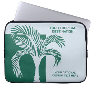 Housse Pour Ordinateur Portable Texte personnalisé Vacances tropicales