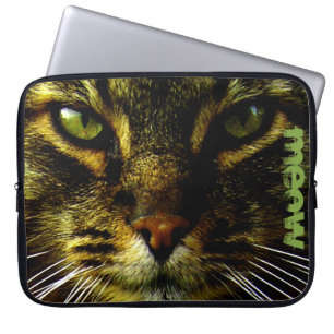 Housse Pour Ordinateur Portable Texte photo de l'animal de compagnie Cat Hypnotisa