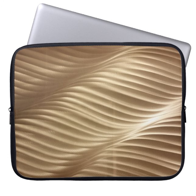 Housse Pour Ordinateur Portable TEXTILE Brown ET BLANC STRIPÉ (Devant)