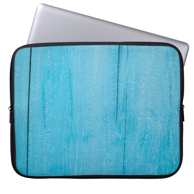 Housse Pour Ordinateur Portable texture Arrière - plan bleu bois (Devant)