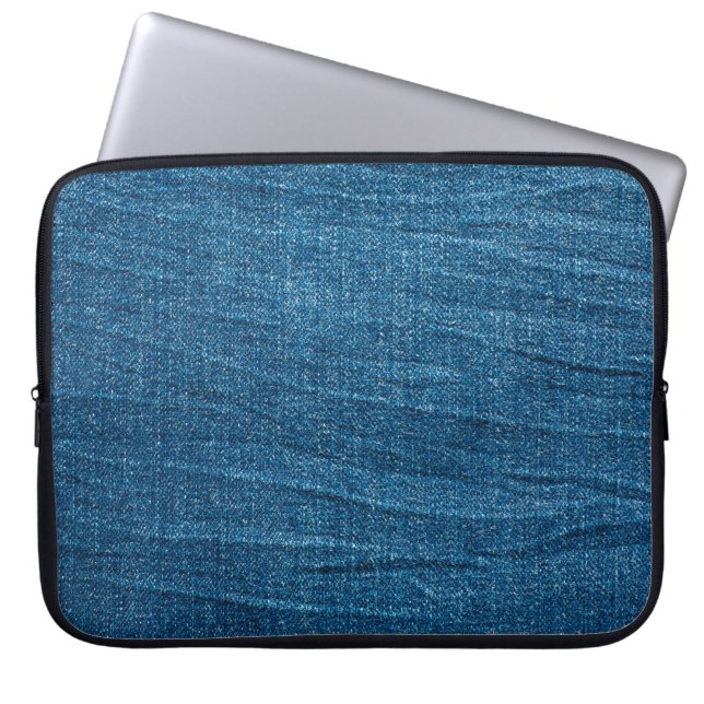 Housse Pour Ordinateur Portable Texture bleu denim, texture bluejeans (Devant)