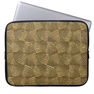 Housse Pour Ordinateur Portable Texture Cercle d'or : Abstrait sans joint.