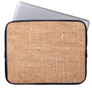 Housse Pour Ordinateur Portable Texture de fond en toile de lin marron