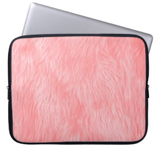 Housse Pour Ordinateur Portable Texture de la fourrure de laine rose souple