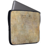 Housse Pour Ordinateur Portable Texture de lin rustique personnalisée (Devant droit)