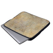 Housse Pour Ordinateur Portable Texture de lin rustique personnalisée (Devant bas)