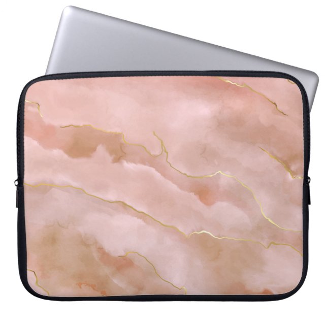 Housse Pour Ordinateur Portable Texture de marbre rose (Devant)
