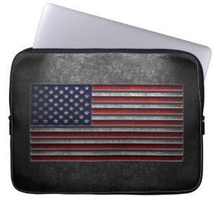 Housse Pour Ordinateur Portable Texture de pierre du drapeau américain
