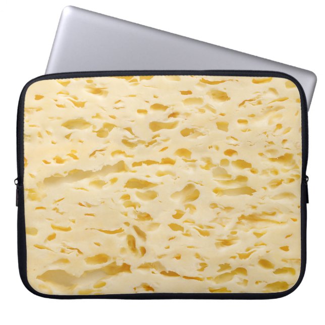 Housse Pour Ordinateur Portable Texture du fromage, trous caractéristiques (Devant)