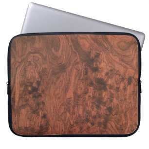 Housse Pour Ordinateur Portable Texture en bois d'acajou loupe