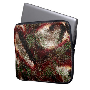 Housse Pour Ordinateur Portable Texture en brun à mousse vert et blanc