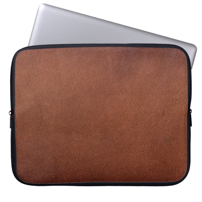Housse Pour Ordinateur Portable texture en cuir Brown (Devant)