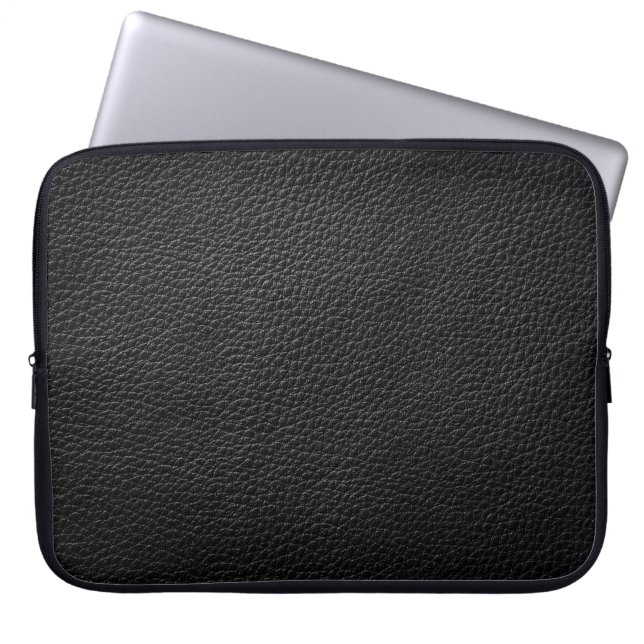 Housse Pour Ordinateur Portable Texture en cuir noir et cuir fond, texture (Devant)