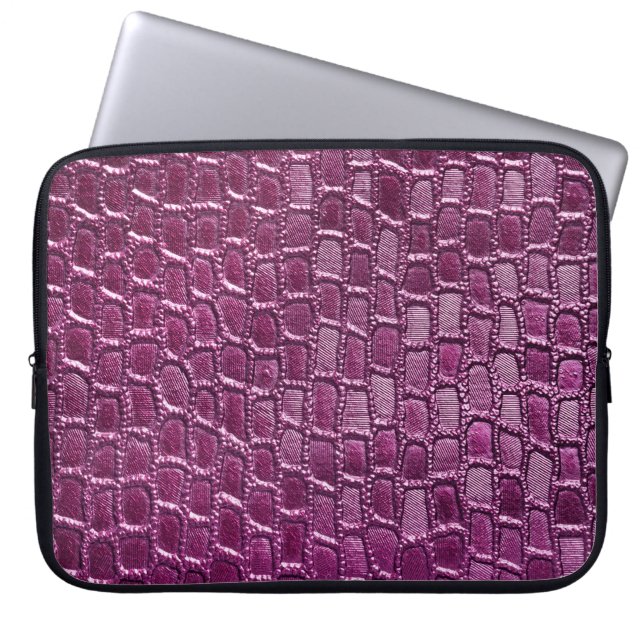Housse Pour Ordinateur Portable Texture en cuir violet (Devant)