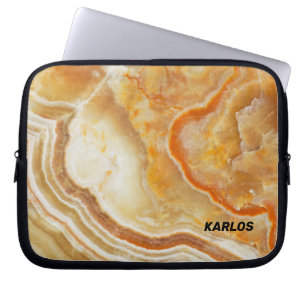 Housse Pour Ordinateur Portable Texture en marbre Brown et beige