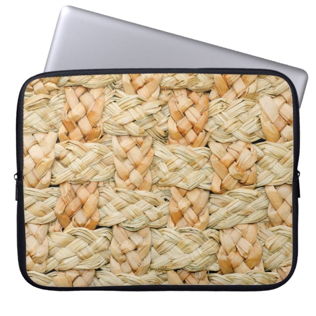Housse Pour Ordinateur Portable texture naturelle de paille  (Devant)