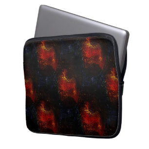Housse Pour Ordinateur Portable Texture rouge digitale rustique avec des courbes l