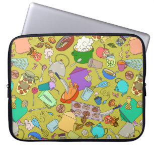 Housse Pour Ordinateur Portable Texture transparente. Doodles dessinés à la main o