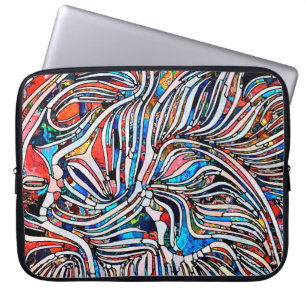 Housse Pour Ordinateur Portable Textures brisées. Unité de la série de verre tendu