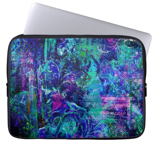 Housse Pour Ordinateur Portable Textures de couleur bleue (Devant)