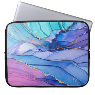 Housse Pour Ordinateur Portable Textures fluides, art abstrait de luxe.