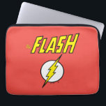 Housse Pour Ordinateur Portable The Flash Name & Lightning Bolt Logo<br><div class="desc">Check out this iconic logo for The Flash,  featuring his name in telescopic speed style over the bright yellow lightning bolt in circle icon!</div>