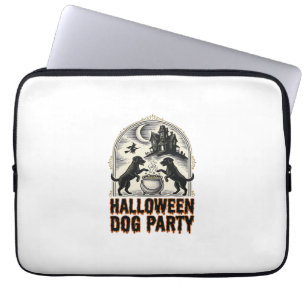 Housse Pour Ordinateur Portable Thème de fête pour chien Halloween Chaudron de sor
