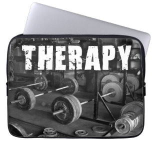 Housse Pour Ordinateur Portable THÉRAPIE (Barbells) - "Poids levant" Motivationnel
