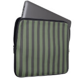 Housse Pour Ordinateur Portable Tic vert olive rayé moderne (Devant droit)