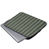 Housse Pour Ordinateur Portable Tic vert olive rayé moderne (Devant bas)