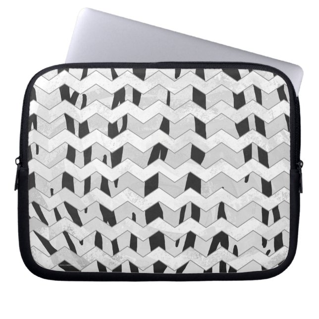 Housse Pour Ordinateur Portable Tigre Cheveron noir et blanc (Devant)