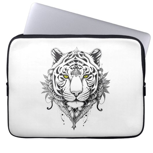 Housse Pour Ordinateur Portable Tigre Wild Animal Nature Illustration Art Tatouage (Devant)