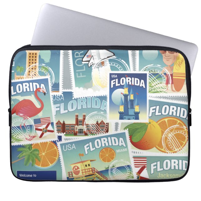 Housse Pour Ordinateur Portable Timbres de la Floride (Devant)