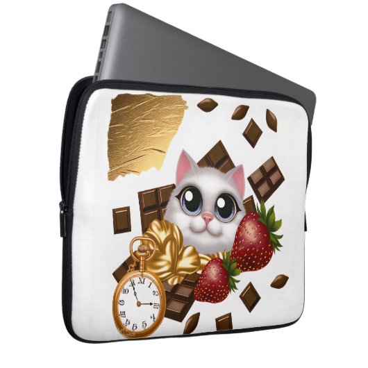 Housse Pour Ordinateur Portable "Time, Traitements, et Whiskers Collection" (Devant droit)