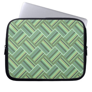 Housse Pour Ordinateur Portable Tissage de bandes vert olive