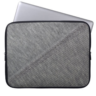 Housse Pour Ordinateur Portable Tissu gris : texture cousue abstraite.