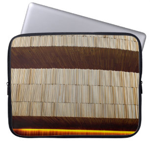 Housse Pour Ordinateur Portable Tissu rayé noir et blanc