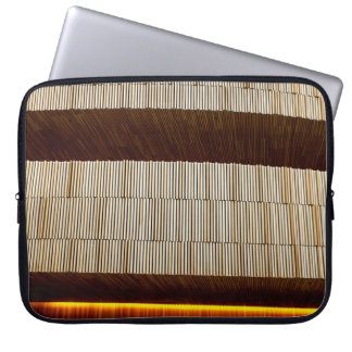 Housse Pour Ordinateur Portable Tissu rayé noir et blanc